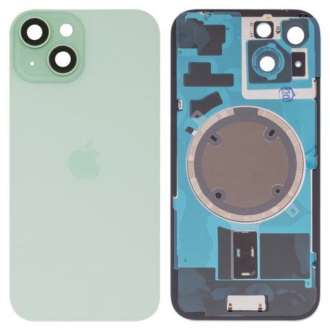 Задня панель корпуса для iPhone 15, зелена, із склом камери, High Copy Прев'ю 1