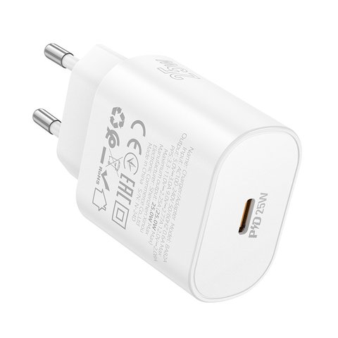 Сетевое зарядное устройство Borofone BA82A, 25 Вт, Power Delivery (PD), белый, 1 порт, #6941991112256 Превью 1