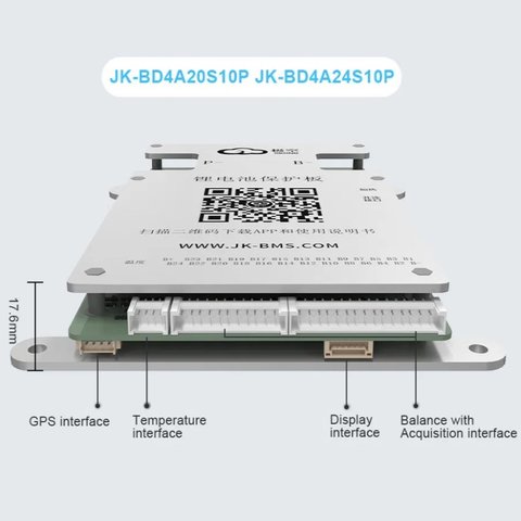 BMS Controller JIKONG JK-BD4A20S10P, (100 A, for LiFePO4/Li-ion/LTO batteries) Preview 1