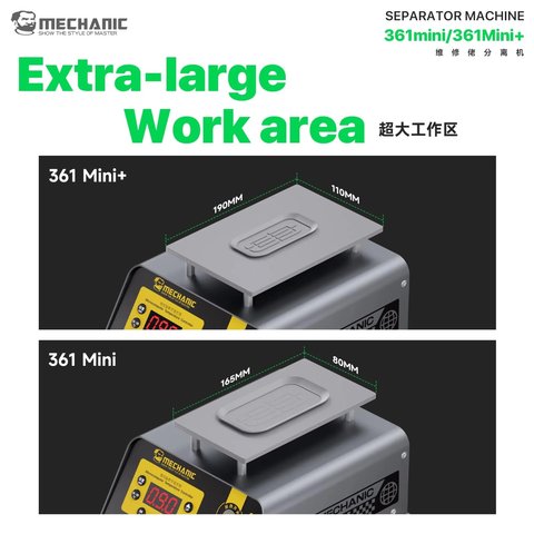 LCD Touch Screen Glass Separator Mechanic 361 mini, (with vacuum pump, 200W) Preview 5