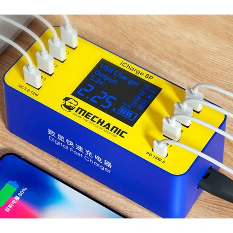 Mains Charger Mechanic iCharge 8P, (60 W, Quick Charge, Power Delivery (PD), 8 ports) Preview 1