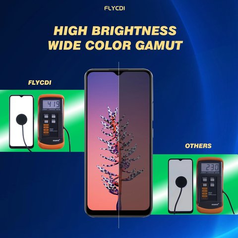 Pantalla LCD puede usarse con Realme C11, C12, C15, Narzo 30A, V3; Oppo A15, A15s, A35, negro, sin marco, FLYCDI, CPH2185, CPH2179, FA-065-1-A15/FPC-HTF065H051-A2/FPC-HTF065H093-A0 Vista previa  2