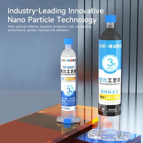 Adhesivo JCID TP-010B, poliuretano, negro, para pegar tapas traseras, para marcos de pantalla, de secado instantáneo, 10 ml Vista previa  6