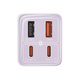 Adaptador de red Baseus GaN6 Pro, 65 W, Power Delivery (PD), Fast Charge, morado, 4 puertos, #P10162701533-00 Vista previa  1
