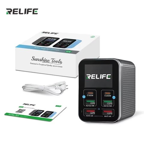 Adaptador de red RELIFE Q4, 72 W, Quick Charge, Power Delivery (PD), 6 puertos Vista previa  6
