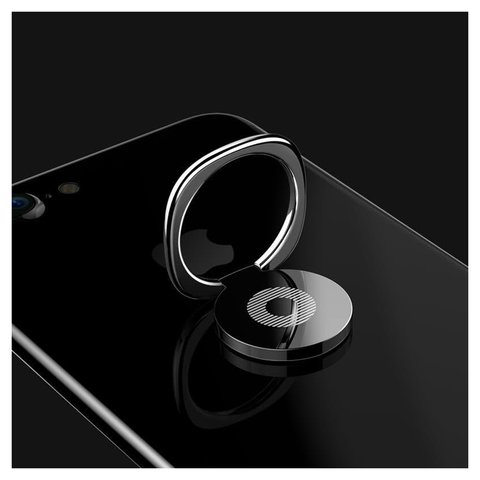 Тримач Baseus Privity, клейка основа, кільце, чорний, метал, #SUMQ-01 Прев'ю 1