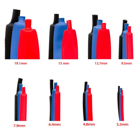 Термозбіжна трубка, 1 м, 6,4 мм, синя, з клеєм Прев'ю 1