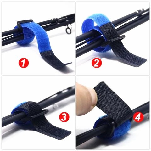 Органайзер для кабеля, червоний, 20 мм, 30 см, багаторазова стрічка-липучка Прев'ю 2