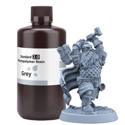 Фотополимерная смола для 3D-принтера ELEGOO Standard Resin V2.0 Grey, 1 кг Превью 3