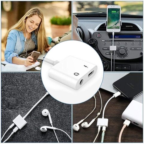 Адаптер GL029, аудіо, TRRS 3.5 мм, Lightning, білий Прев'ю 4